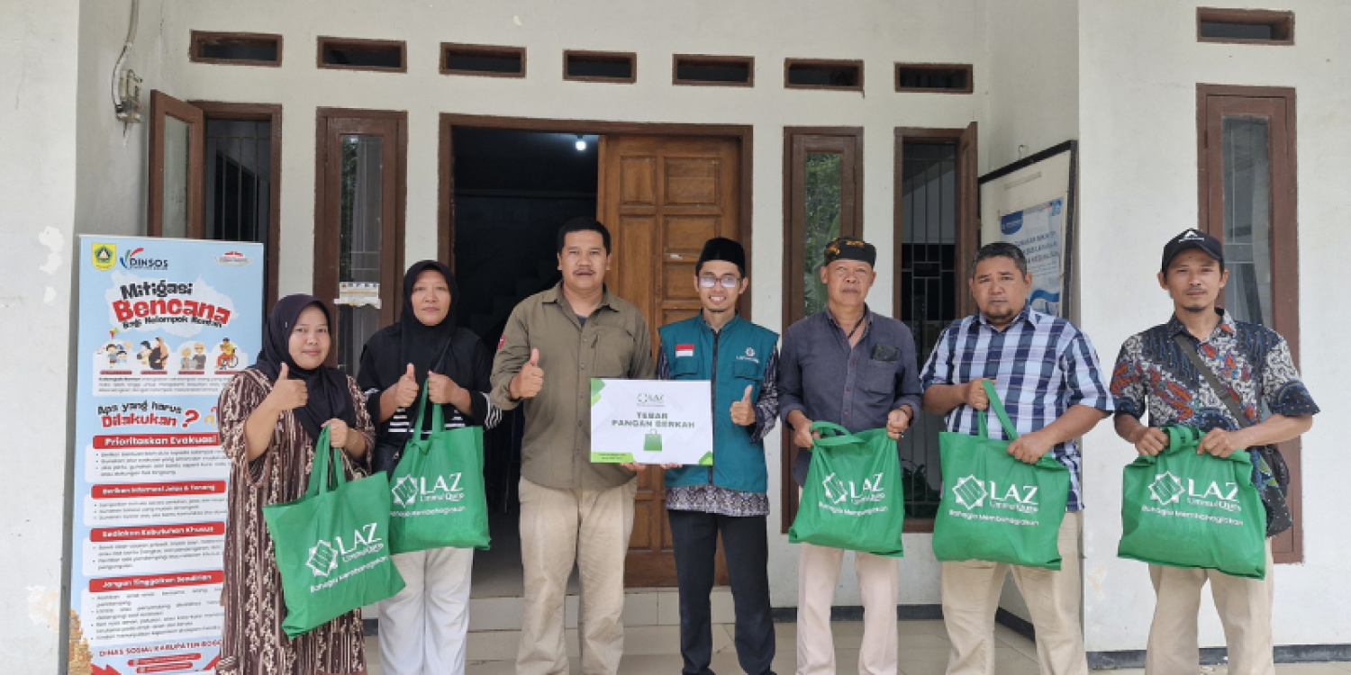LAZ Ummul Quro Bogor Salurkan Tebar Pangan Berkah untuk Warga Terdampak Bencana di Cigudeg